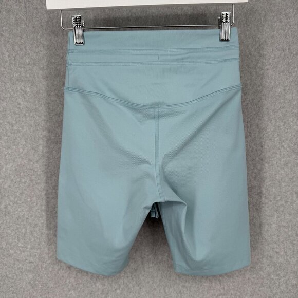 Girlfriend Collective High Rise Diana Biker Short Size S Sky Blue Tie Waist EUC - Picture 3 of 9